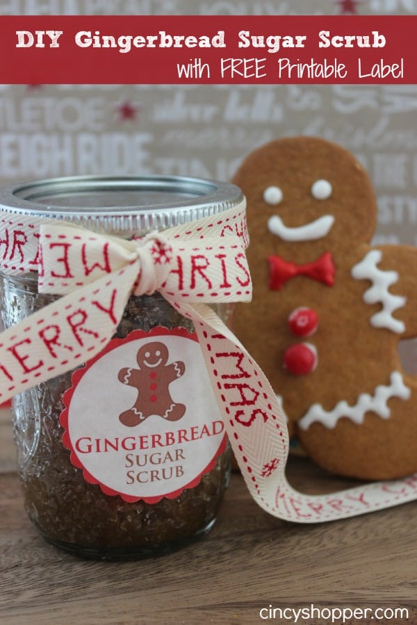 DIY Gingerbread Scrub in a Jar Gift FREE Printable Label - CincyShopper