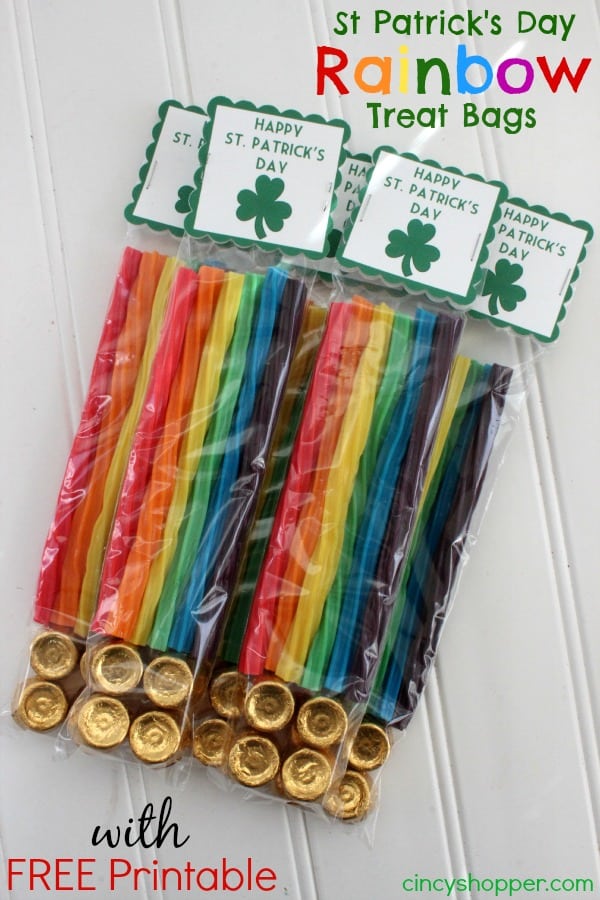 St Patrick s Day Rainbow Treat Bags With FREE Printable Label