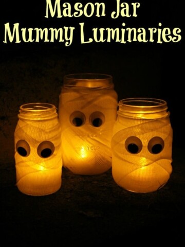 Mason Jar Mummy Luminaries