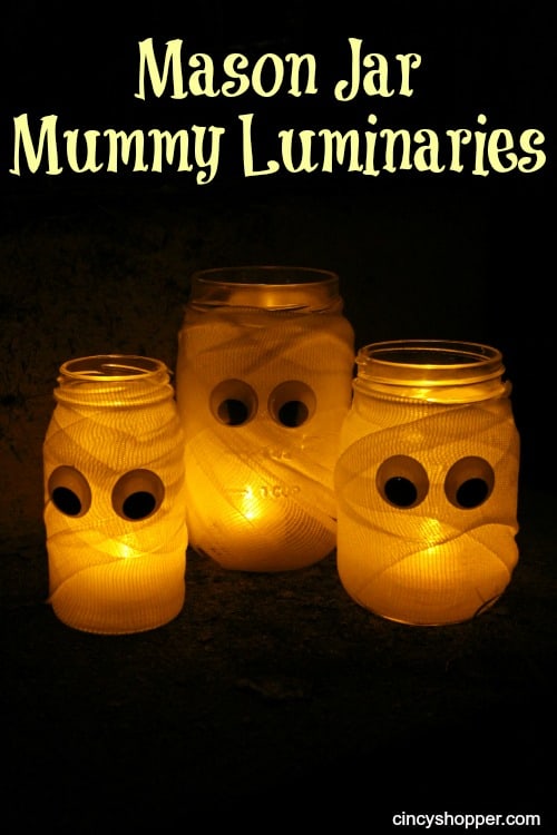 Mason Jar Mummy Luminaries