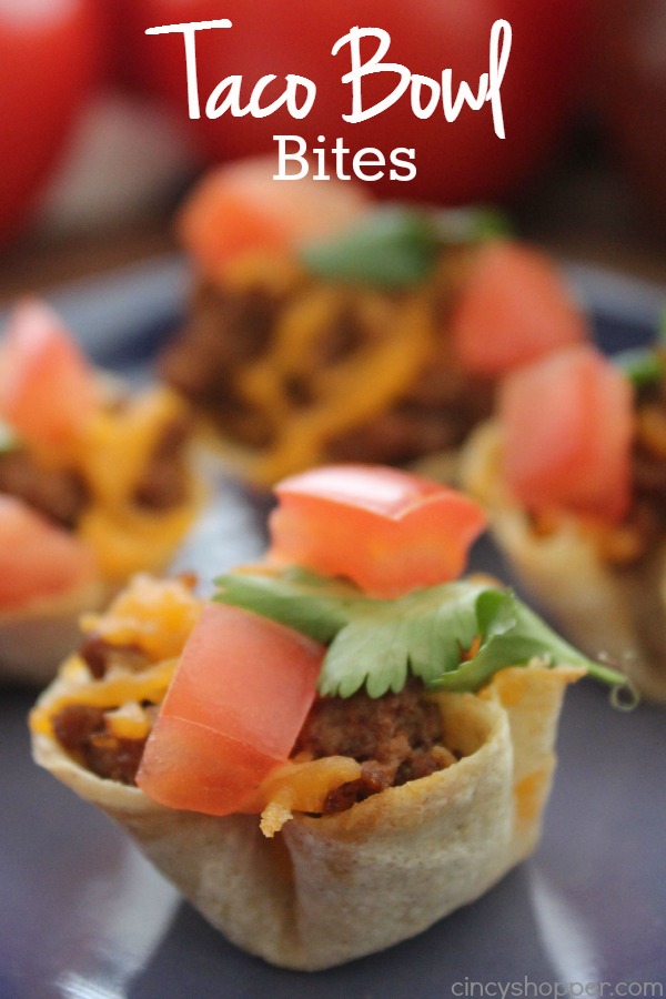Mini Taco Bowl Bites - Easy game day or party appetizer. 