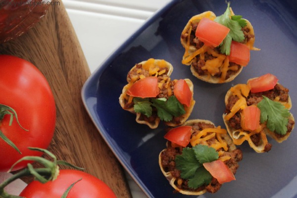 Mini Taco Bowl Bites - Easy game day or party appetizer. 