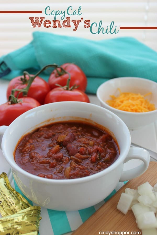 CopyCat Wendy’s Chili. A PERFECT copycat recipe. Save $$'s and make yummy Wendy's Chili at home. 