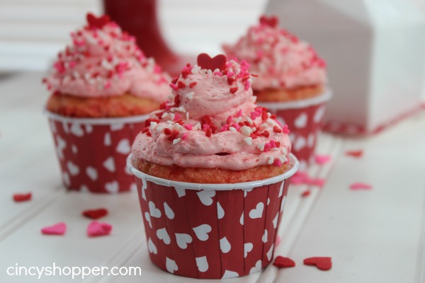 Red Hot Cinnamon Cupcakes- Cinnamon Red Hot Candies make this cake mix and homemade frosting recipe "Red Hot" for Valentine's Day! 
