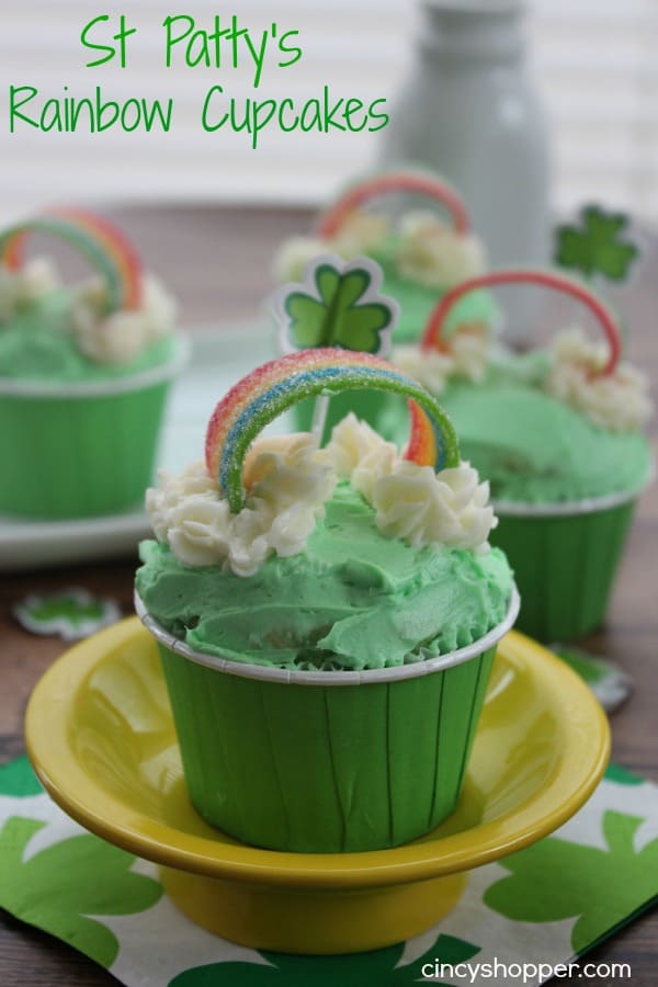 St Patrick's Rainbow Cupcakes