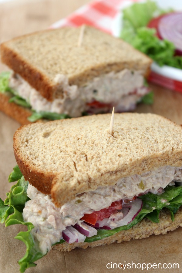 CopyCat Panera Tuna Salad Sandwich Recipe- Perfect sandwich to make at home this spring and summer.