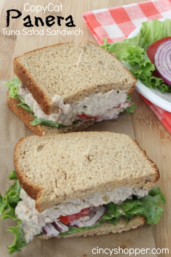 CopyCat Panera Tuna Salad Sandwich Recipe- Perfect sandwich to make at home this spring and summer.