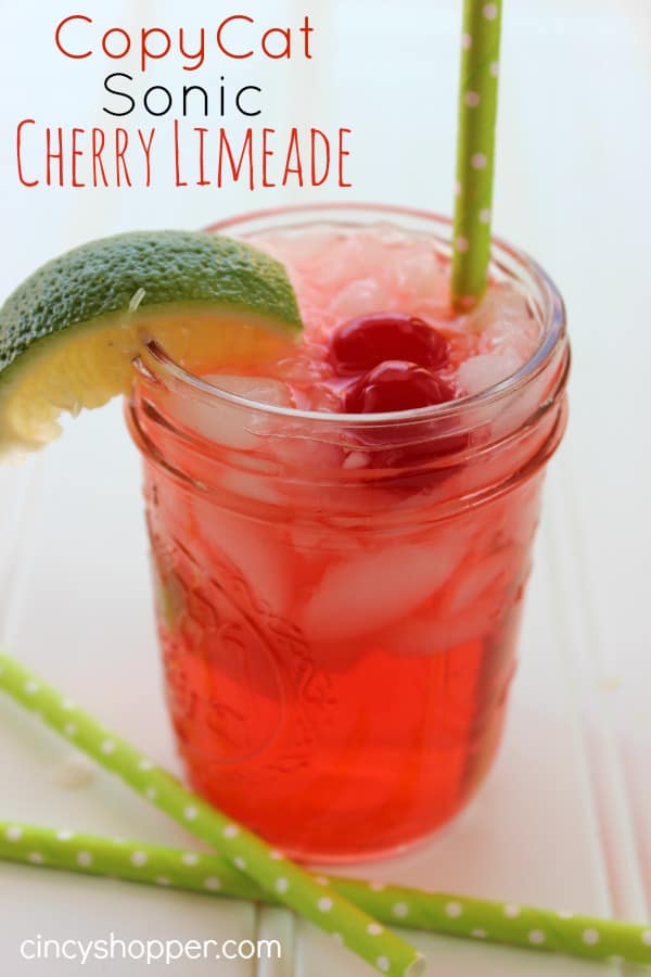 CopyCat Sonic Cherry Limeade- Super Simple! A Super refreshing drink for spring and summer. Save $$'s and make your favorites at home.