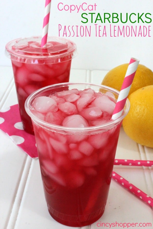 Copycat Starbucks Passion Tea Lemonade Recipe- The perfect cold drink for spring and summer. Make yours at home and save $$'s.