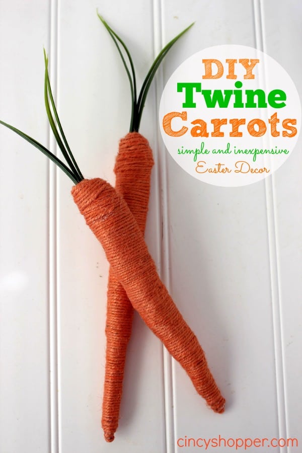 DIY Twine Carrots for Easter