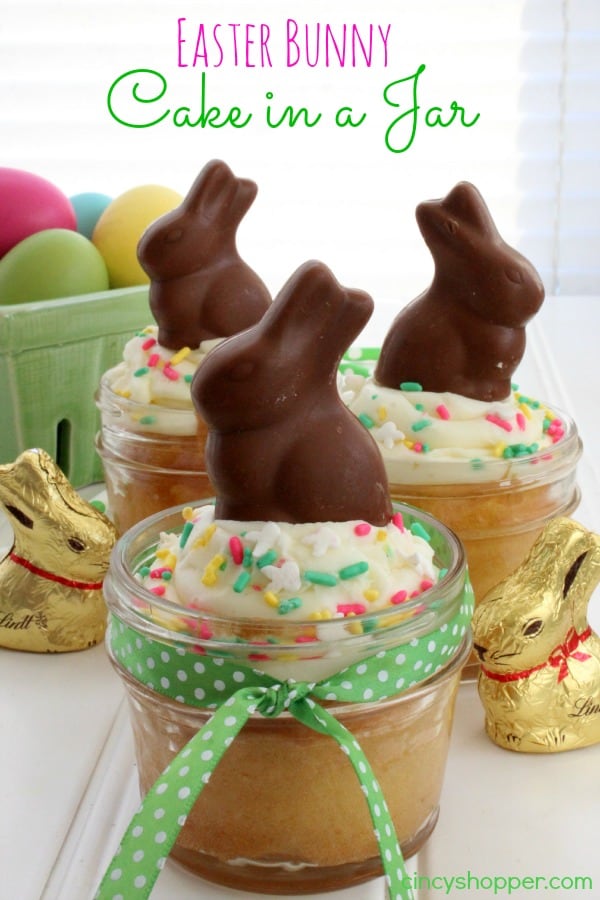 Easter Bunny Cake in a Jar