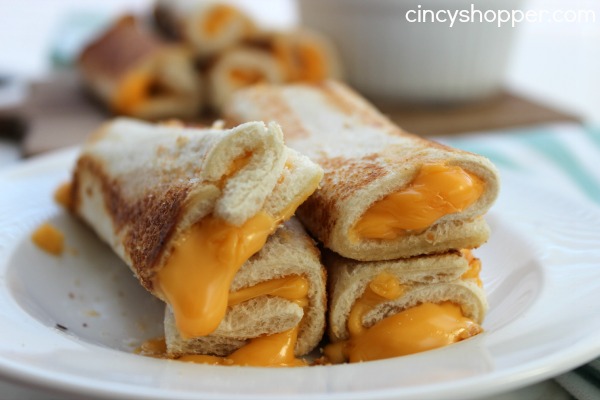 Grilled Cheese Roll-Ups- Perfect with some tomato or chicken noodle soup for lunch or dinner. A kiddo and adult favorite!