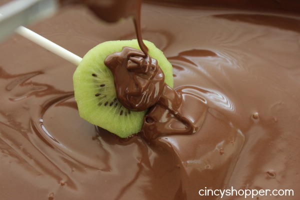 Chocolate Covered Kiwi Pops