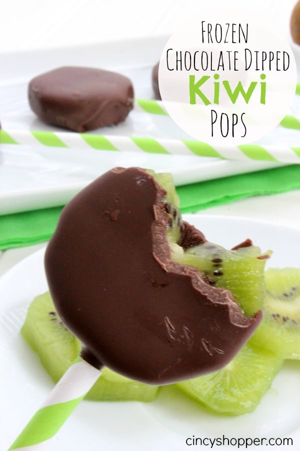 Frozen Chocolate Dipped Kiwi Pops