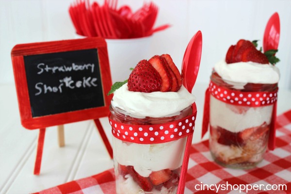 Strawberry Shortcake in a Jar - Super simple individual dessert idea. Great for picnics and potlucks.