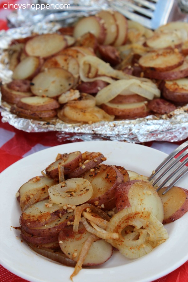 Campfire Potatoes Recipe! Yummy Potatoes made on the Grill! Perfect side dish with any meal. Easy and NO Mess. 