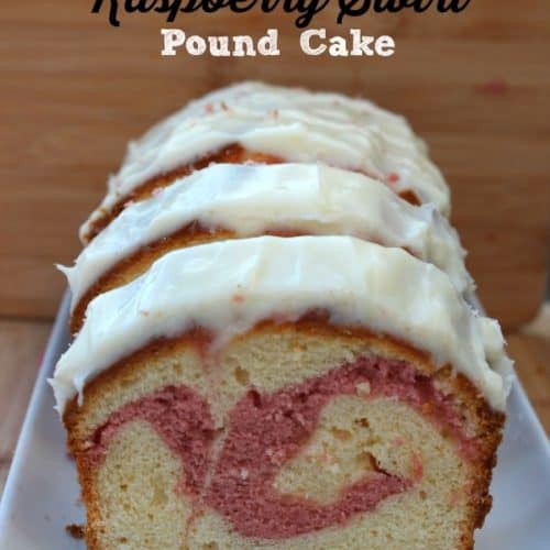 Strawberry Swirl Pound Cake with Blueberry Sauce | Dixie Crystals