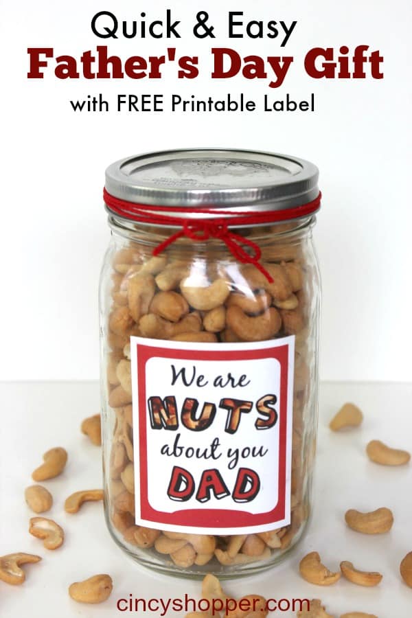 Father's Day DIY Gift Jar Nuts About Dad