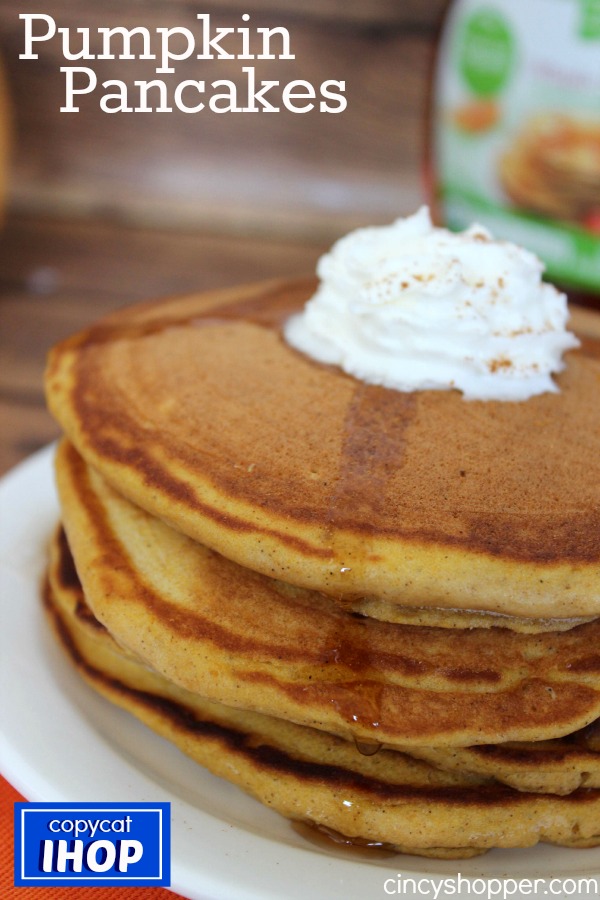 Copycat IHOP Pumpkin Pancakes - perfect fall breakfast. So easy to make at home.