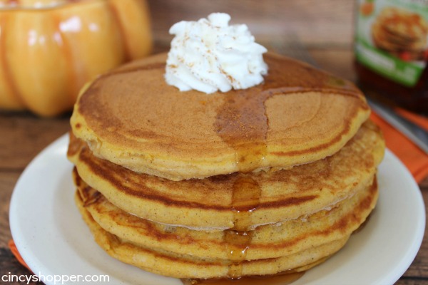 Copycat IHOP Pumpkin Pancakes - perfect fall breakfast. So easy to make at home.