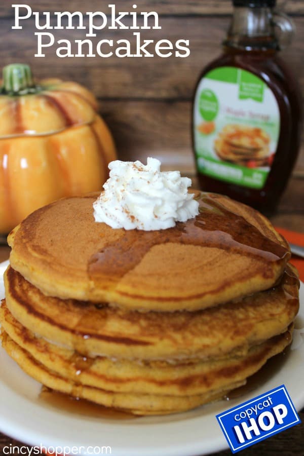 Copycat IHOP Pumpkin Pancakes - perfect fall breakfast. So easy to make at home.