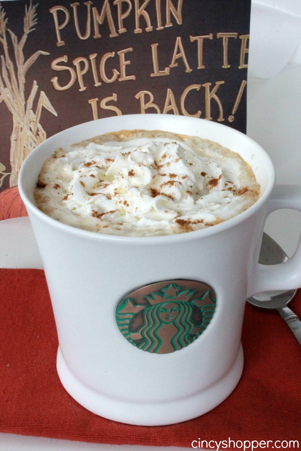 Copycat Starbucks Pumpkin Spice Latte in white mug