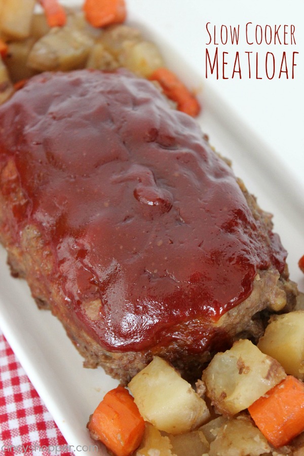 Slow Cooker Meatloaf Recipe with Potatoes and Carrots too! This crock-pot recipe turned out GREAT! Everyone came back for seconds.