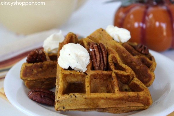 Pumpkin Waffles - makes for a great fall breakfast!