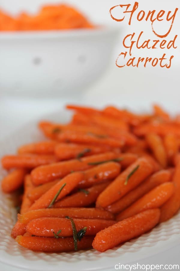 Honey Glazed Carrots Recipe-Perfect for a Thanksgiving, Christmas or any day side dish. Lots of great flavors of honey, brown sugar, butter, and thyme!
