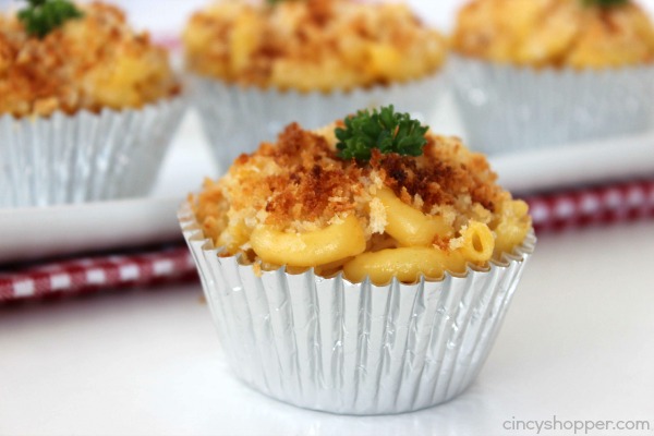 Macaroni and Cheese Muffins Recipe-Quick and Easy homemade Mac & Cheese loaded into a cupcake liner for individual yumminess! Great for entertaining during the holidays. Comfort food at it's best!