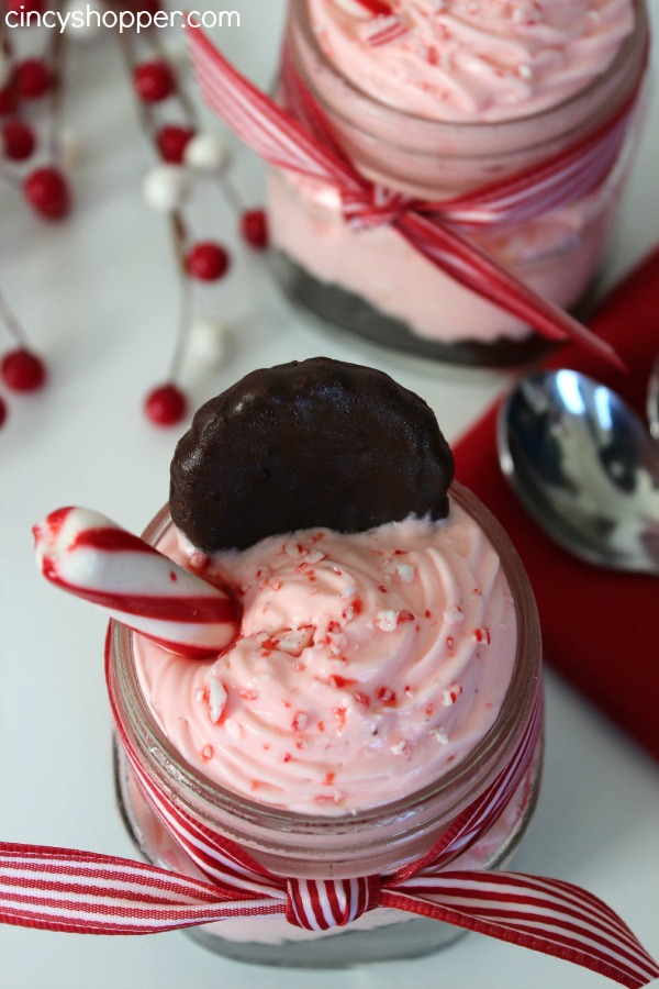 Peppermint Cheesecake Parfait Recipe- A Perfect No Bake Holiday Dessert that looks and tastes so decadent! Super Easy!