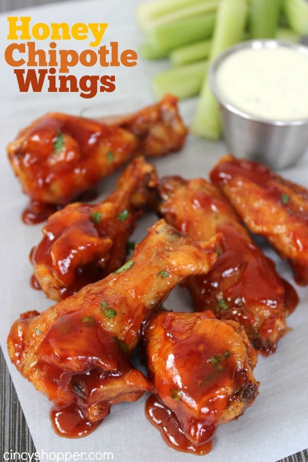 Honey Chipotle Wings Recipe- Super simple no fry chicken wing with a sweet and spicy sauce that is sure to be a crowd favorite