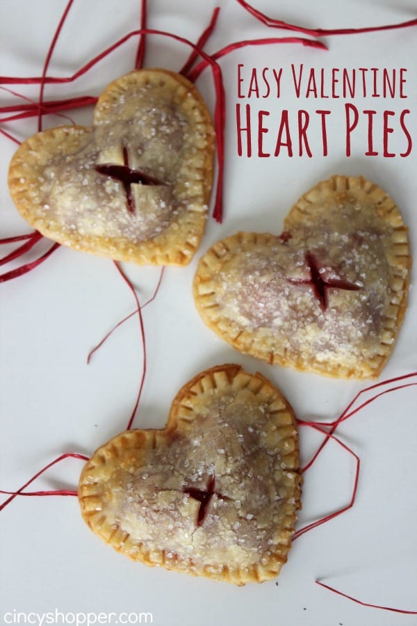 Easy Valentine Heart Pies- Simply made with a store bought pie crust and cherry pie filling. How simple is that?