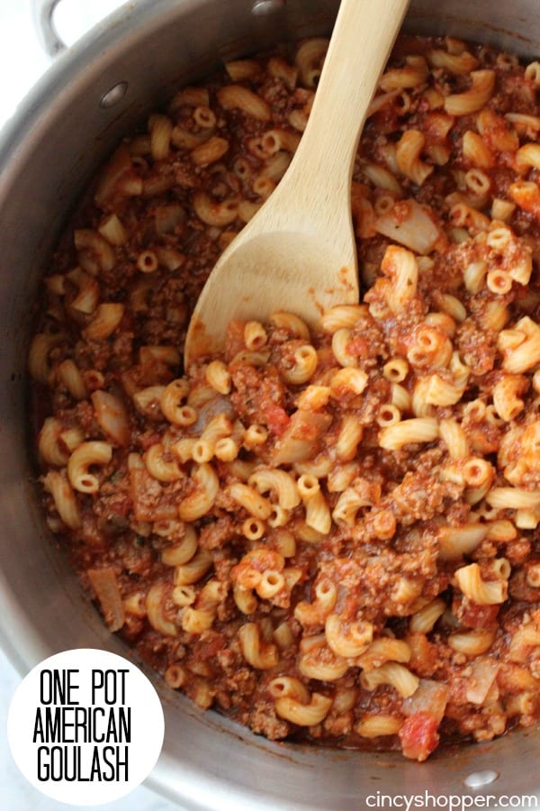One Pot American Goulash- Super simple comfort food! All made in One Pot.