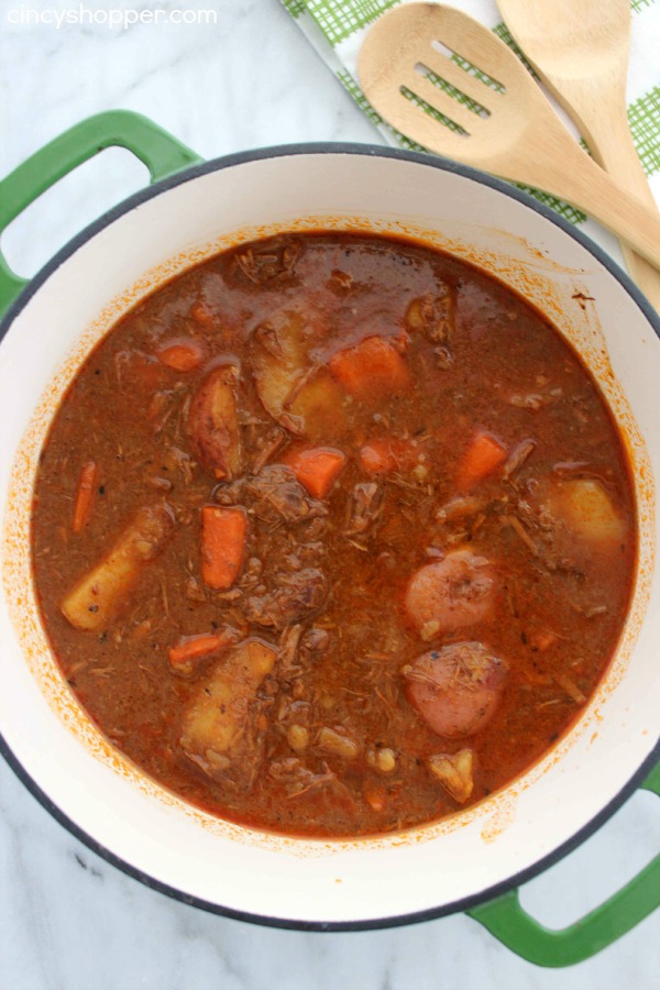 Guinness Beef Stew- Hearty Stew with a hint of Guinness flavor. The flavors are AMAZING! Perfect for St. Patrick's Day!