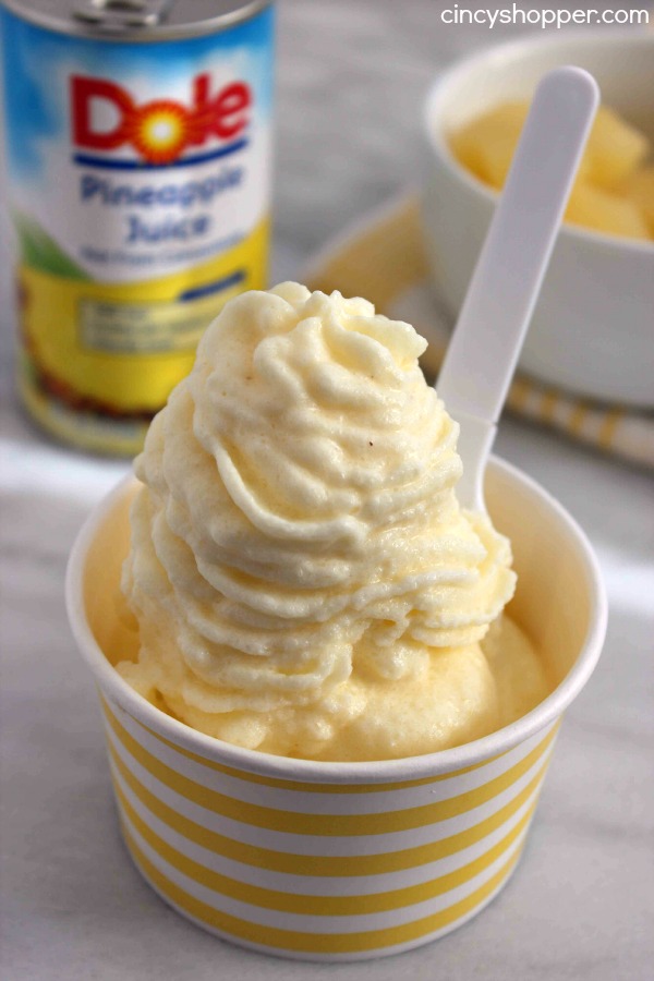 CopyCat Dole Pineapple Whip- No Disney trip is needed to enjoy a dish of this yummy pineapple flavored non-dairy frozen treat. Just a few ingredients are needed.