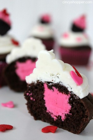 Valentine Raspberry Cream Filled Cupcake with a Cupcake - CincyShopper