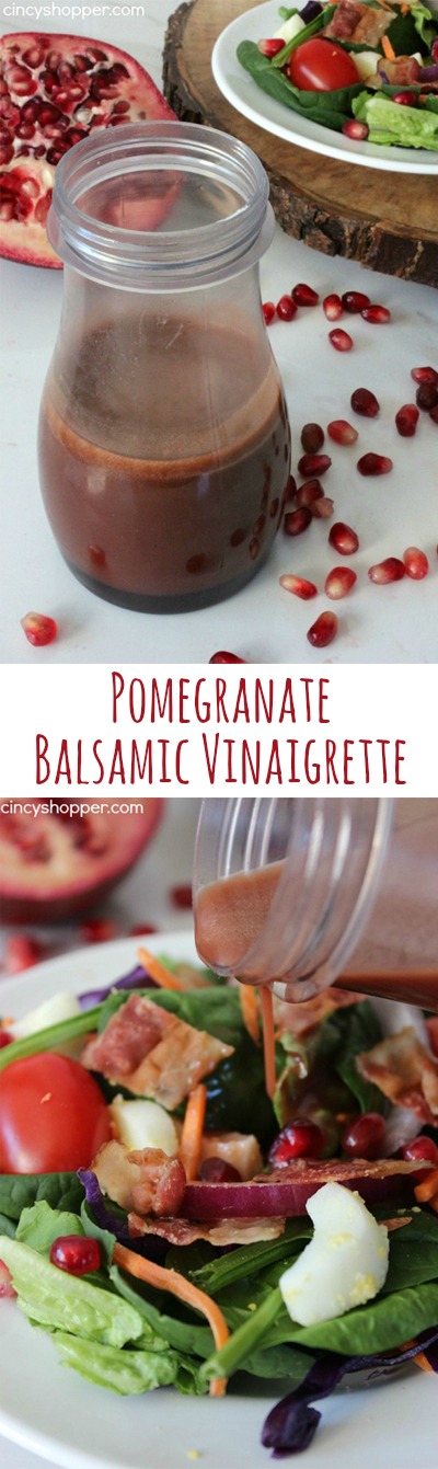 Homemade Pomegranate Balsamic Vinaigrette Dressing- With just a few simple ingredients you can have this fresh dressing ready to serve.