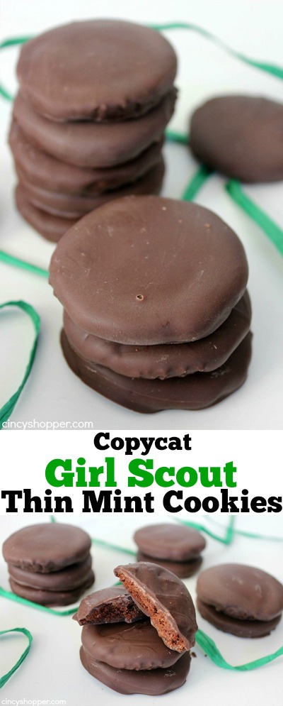 CopyCat Girl Scout Thin Mint Cookies- Super simple! Satisfy your craving year round with this recipe.