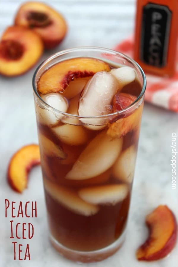 Peach Iced Tea- A Perfectly flavored iced tea with just 4 ingredients. Super Simple refreshing drink to serve your guests this summer.