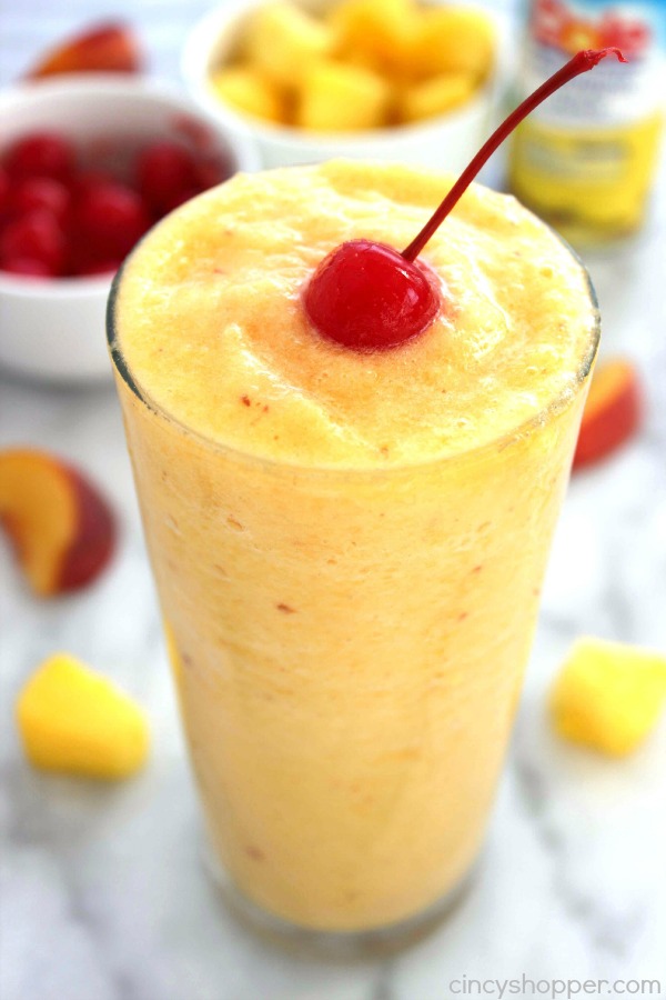 Tropical Slushies- Super Simple! Refreshing drink made with the perfect blend of pineapples and peaches.