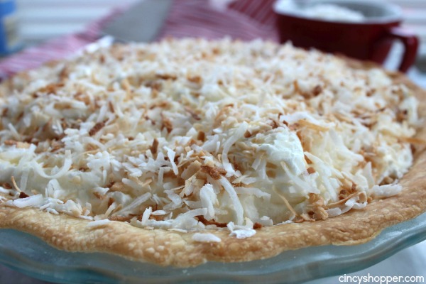 Coconut Cream Pie- dust topping with coconut