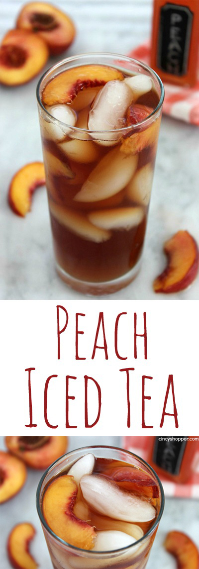 Peach Iced Tea- A Perfectly flavored iced tea with just 4 ingredients. Super Simple refreshing drink to serve your guests this summer.