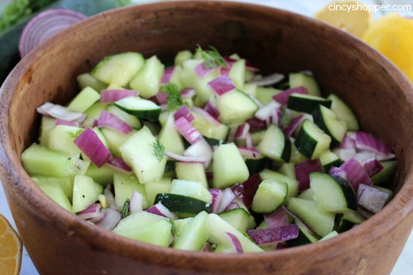 Honeydew Cucumber Salad- Simple salad that is light and refreshing for your bbqs this summer.