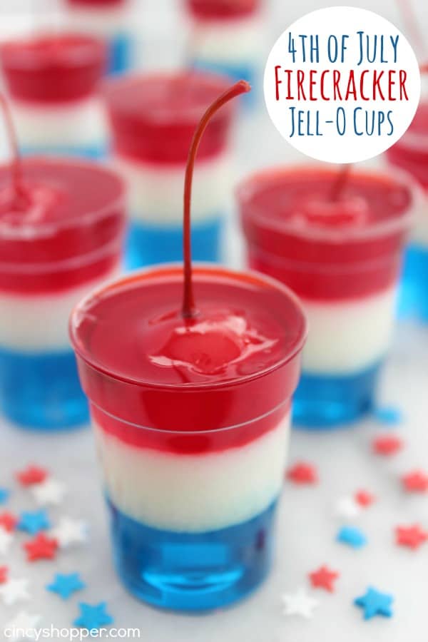 4th of July Firecracker Jell-O Cups 1