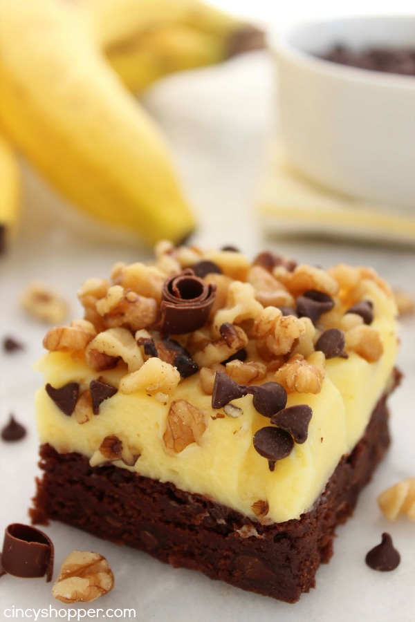 Chunky Monkey Brownies- the same flavors you will find in the popular Ice Cream. Lots of chocolate banana and walnuts. So YUMMY!