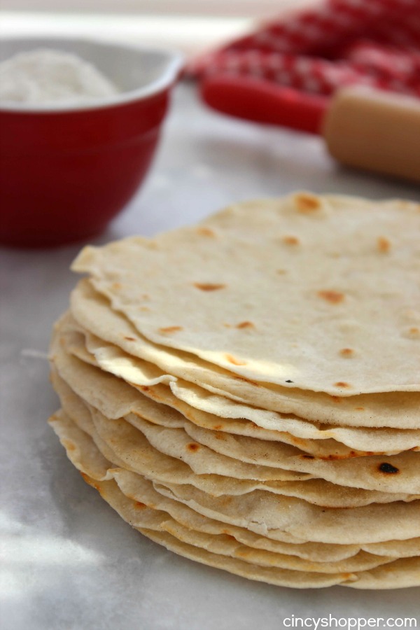 Homemade Flour Tortillas Easy and Super Inexpensive. Require just a few ingredients from your pantry. Great for taco night, breakfast tacos and after school snacks.