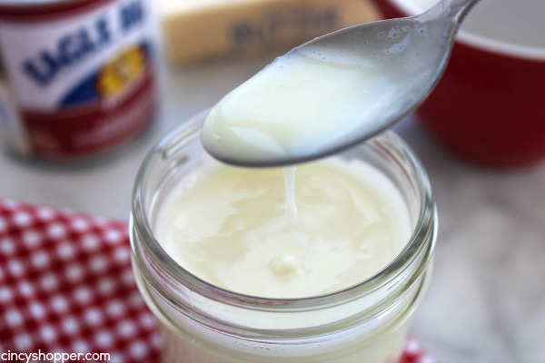 Homemade Sweetened Condensed Milk- Just three simple ingredients. Saves you from taking a trip to the store.