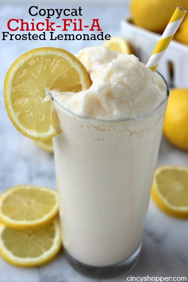 CopyCat Chick-fil-A Frosted Lemonade- Amazing cold and refreshing treat for summer.  Super Simple to make at home. Plus this recipe will save you $$'s.