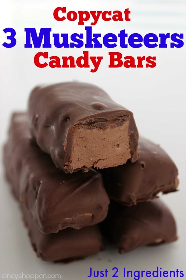 Copycat 3 Musketeers Candy Bars- Super simple and only requires 2 ingredients. Yes... they taste just like the real thing.